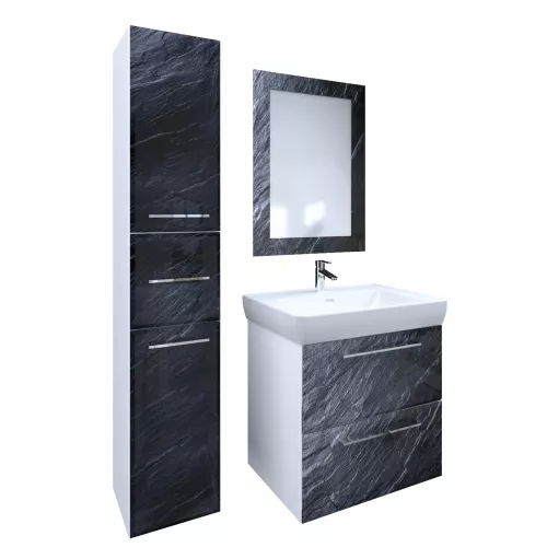 Тумба подвесная 1 Marka Visbaden, Выбрать размер: 70, Выбрать цвет: Черный камень, изображение 2