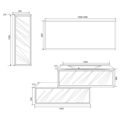 Пенал подвесной 1Marka Glace , Ориентация: левая, изображение 4
