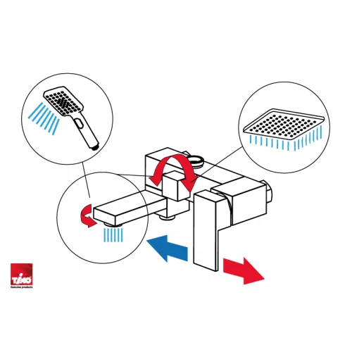 Душевая система Timo Selene SX-2013, Выбрать цвет: Золото, изображение 2