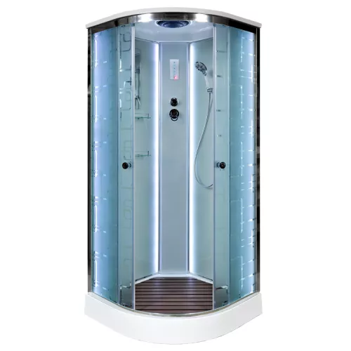 DTO  Душевая кабина EM1510 EM1580, Выбрать размер: 100х100, Комплектация: LED подсветка