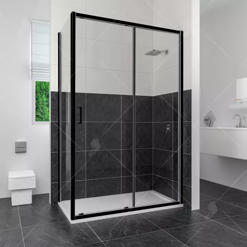 Душевой уголок RGW CL-48B (CL-14B + Z-050-1B), Цвет стекла: прозрачное, Цвет профиля: Черный, Выбрать размер: 160x100, изображение 2