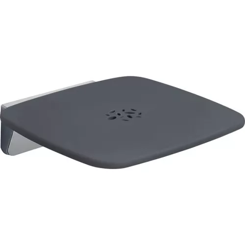 Gedy  откидное сиденье   хром - пластик антрацит