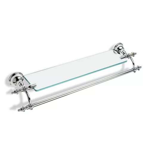 Stil Haus Elite  стеклянная полка + полотенцедержатель   золото