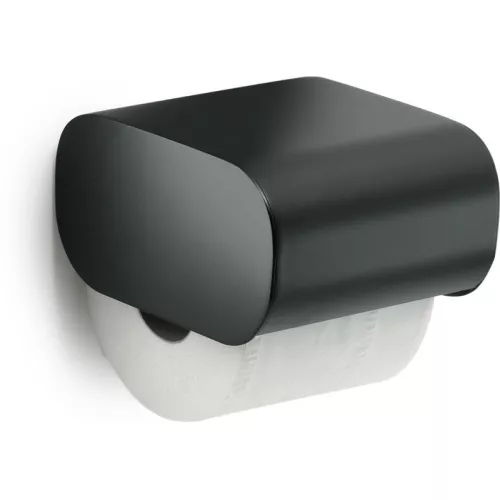 Gedy Outline  бумагодержатель с крышкой   черный матовый