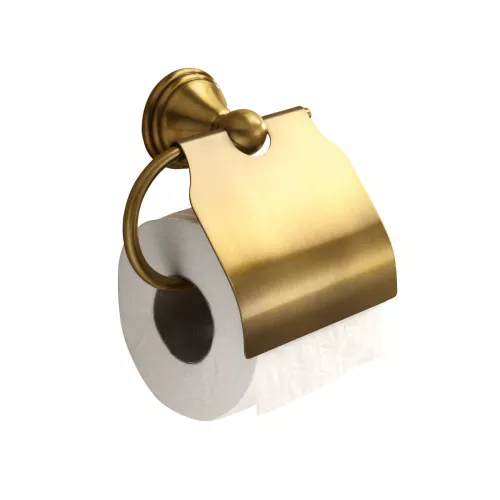 Gedy G-Romance  бумагодержатель с крышкой   бронза