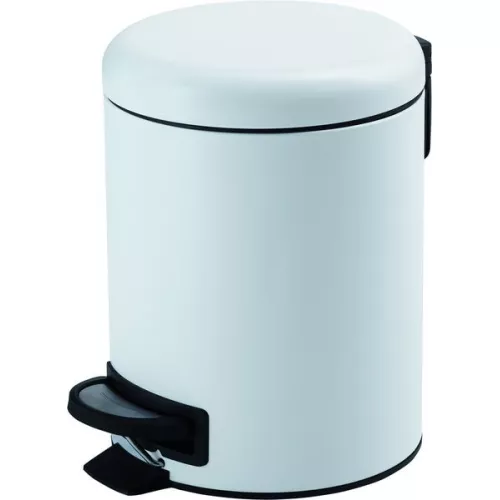 Gedy G-Potty  круглый контейнер для мусора с педалью - 3 литра   белый матовый