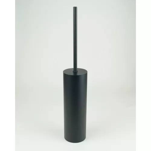 Surya Metall  круглый настенный ерш с крышкой   черный матовый