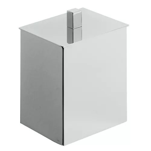 Surya Metall  квадратная баночка с крышкой для гигиенич. принадлежностей   черный матовый