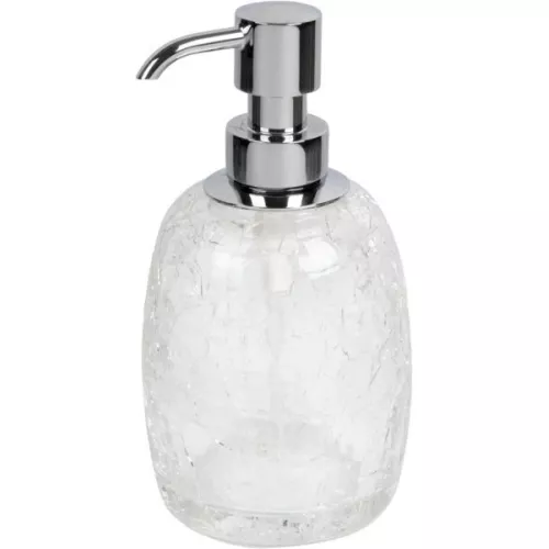 Surya Crystal  дозатор овальный с помпой V5   хром - эффект битого стекла