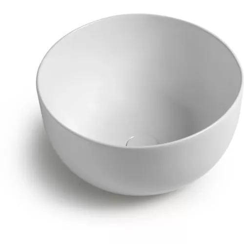 Санфаянс: White Ceramic Dome накладная круглая раковина ?44,5x27h см  белый глянцевый 1 в магазине Акватория