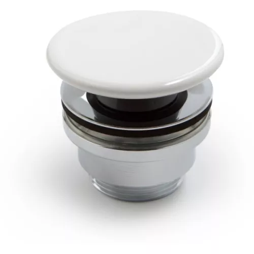 Санфаянс: White Ceramic донный клапан с керамической накладкой  белый глянцевый 1 в магазине Акватория