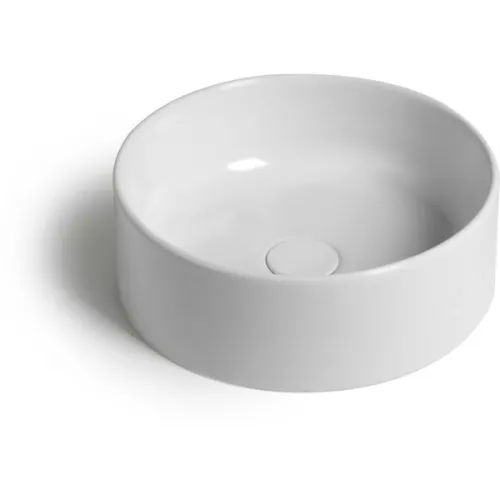 Санфаянс: White Ceramic Slim накладная круглая раковина ?40x13h см  серый матовый 1 в магазине Акватория
