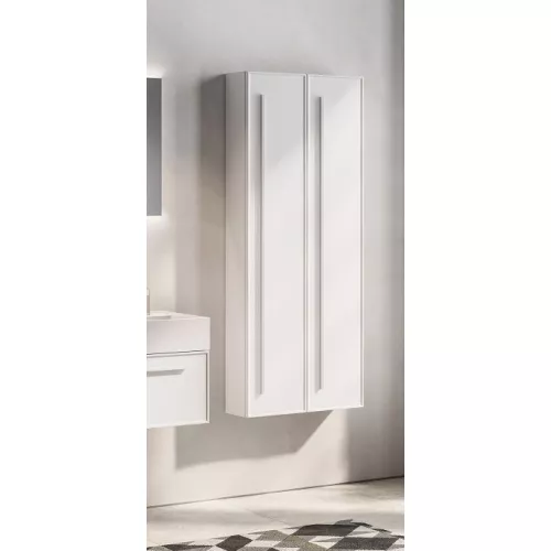 Мебель для ванной: Вертикальная колонна 30 см правая (1 дверь, 2 стекл. полки) белый матовый 1 в магазине Акватория