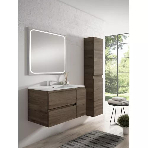 Мебель для ванной: Зеркало Xpertials EMIN 80х80 см С LED подсветкой, с кнопкой вкл/выкл и антизапотевания на полотне хром 1 в магазине Акватория