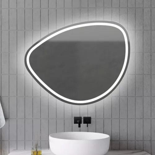 Мебель для ванной: Зеркало Xpertials Stone 80х70 см С LED подсветкой, с кнопкой вкл/выкл и антизапотевания на полотне 1 в магазине Акватория