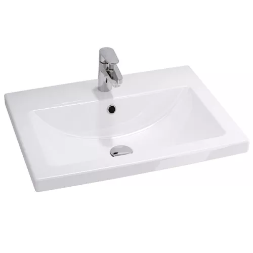 COMFORTY. Тумба-умывальник "Осло-70НД" бетон светлый с раковиной COMO 70, изображение 4