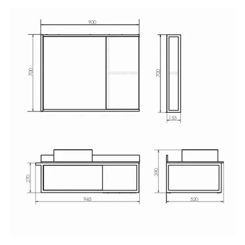 COMFORTY. Тумба-умывальник "Лиссабон-95" дуб темный с правой/левой  черной столешницей с раковиной, Выбрать размер: 95, Ориентация: правая, Выбрать цвет: дуб темный , Комплектация: раковина Comforty 9111, изображение 3