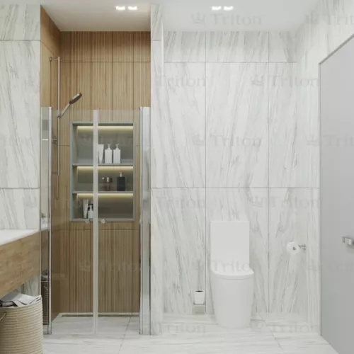 Душевая дверь в нишу Triton Дабл  стекло прозрачное, распашная, Выбрать размер: 90, изображение 2