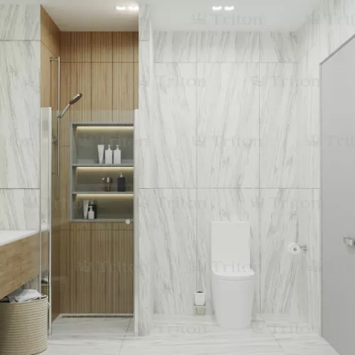 Душевая дверь в нишу Triton Уно прозрачное стекло, распашная, Выбрать размер: 70, изображение 3