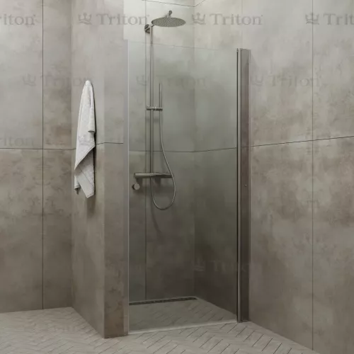 Душевая дверь в нишу Triton Уно прозрачное стекло, распашная, Выбрать размер: 70