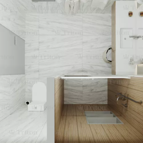 Душевая дверь в нишу Triton Слайд 100/120 стекло прозрачное с полосами, Выбрать размер: 100, изображение 5