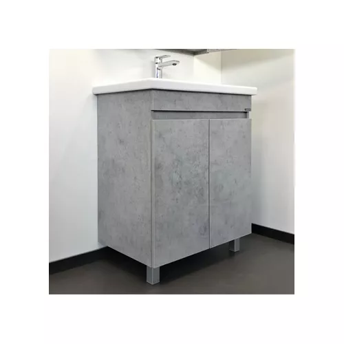 COMFORTY. Тумба-умывальник "Осло-70НД" бетон светлый с раковиной COMO 70, изображение 2