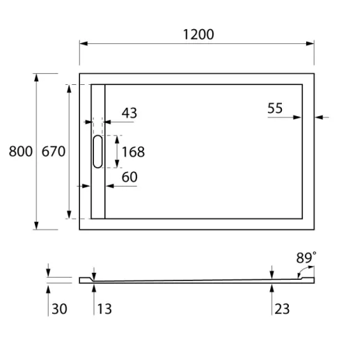 Поддон из искусственного мрамора Cezares TRAY-AS-AH, Выбрать размер: 120х80, изображение 2