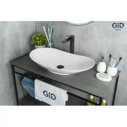 Накладная овальная раковина для ванной Gid N9811, Выбрать цвет: Белый, изображение 2
