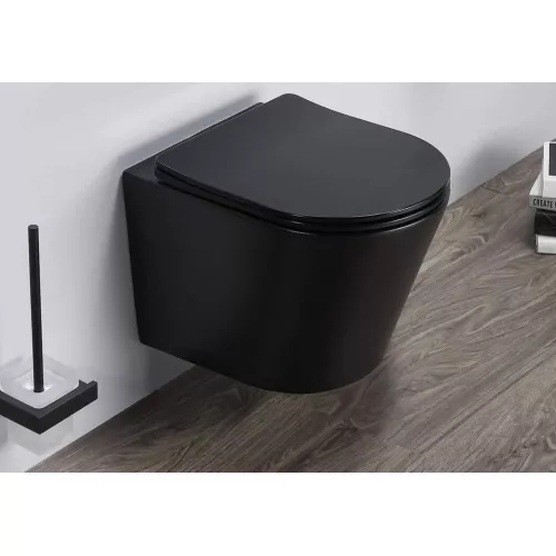 Безободковый подвесной унитаз микролифт дюропласт Gid Tr2130bm, изображение 3