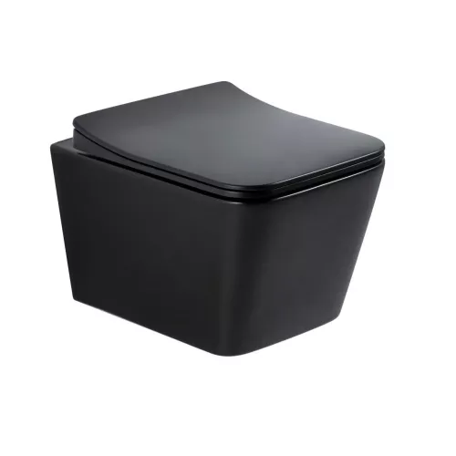 Безободковый подвесной унитаз микролифт дюропласт Gid Tr2144Bm