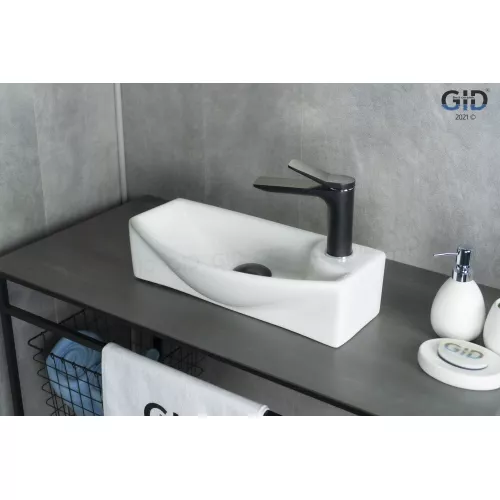 Подвесная белая раковина для ванной Gid 7946L, изображение 2