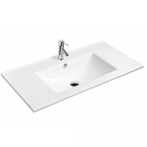 Встраиваемая сверху белая раковина для ванной Gid 9060e, Выбрать размер: 60