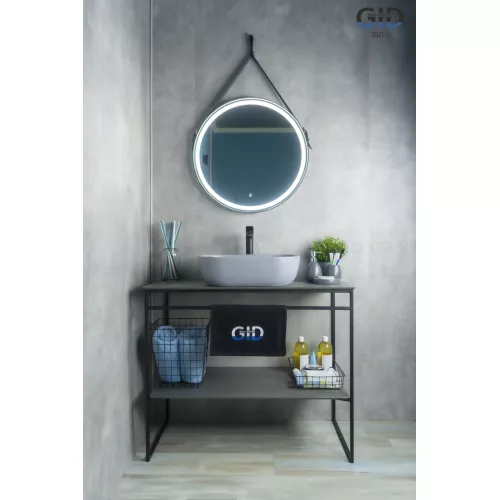 Накладная серая матовая раковина для ванной Gid Gm1302, Выбрать цвет: Серый матовый, изображение 3