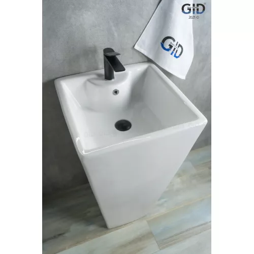Напольная белая раковина для ванной Gid Nb145, изображение 2