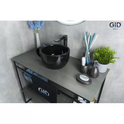 Накладная черная раковина для ванной Gid Nc9077, изображение 3