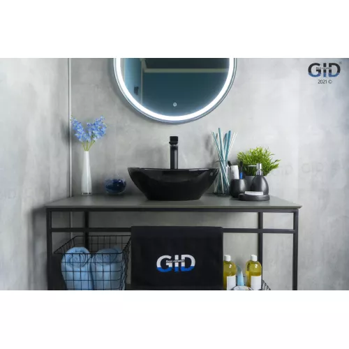 Накладная черная глянцевая раковина для ванной Gid Nc920, изображение 3