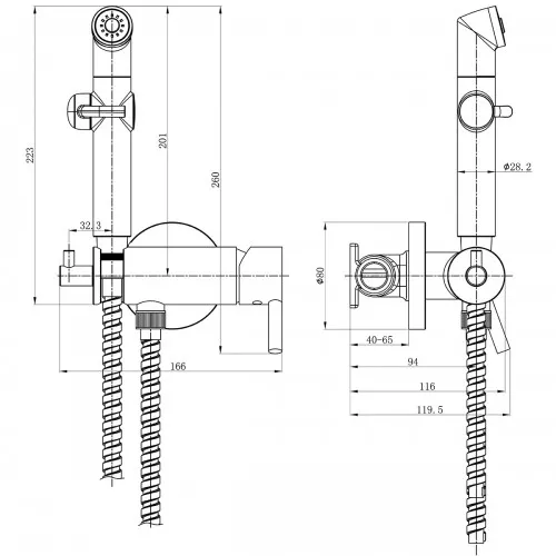 Смеситель Lemark Solo LM7166BL с гигиеническим душем, встраиваемый, изображение 5