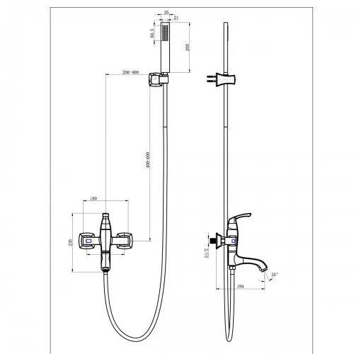 Смеситель Lemark Nubira LM6214ORB для ванны, изображение 2