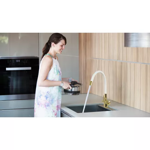 Смеситель Lemark Comfort LM3075G-White для кухни  с подключением к фильтру с питьевой водой, изображение 4