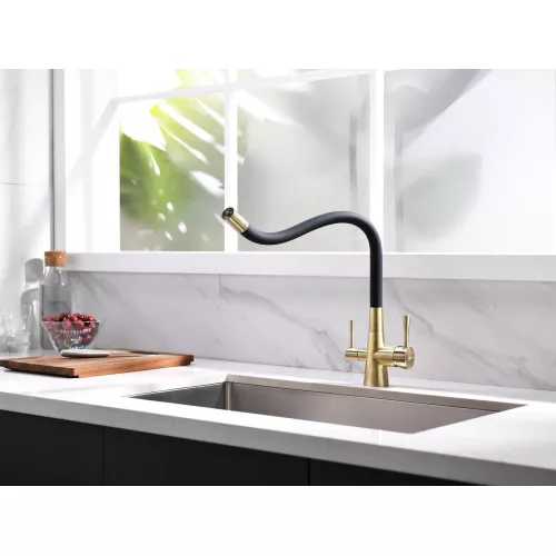 Смеситель для кухни с подключением к фильтру с питьевой водой Lemark Comfort LM3075B, Выбрать цвет: Бронза, изображение 6