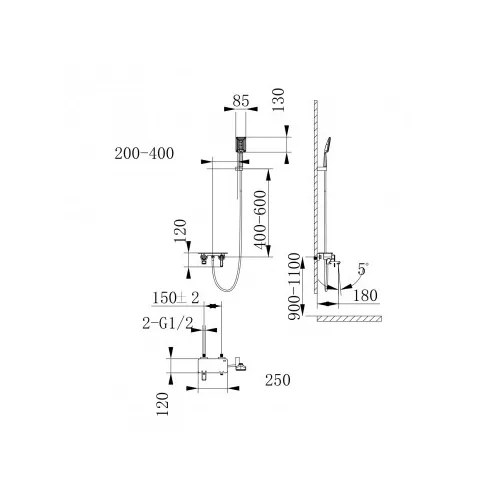 Смеситель Lemark Mista LM6414WG для ванны, изображение 5