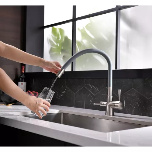 Смеситель для кухни с подключением к фильтру с питьевой водой Lemark Comfort LM3075BN, Выбрать цвет:  никель, изображение 6