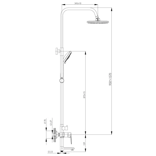 Душевая система S35-46 ROSSINKA, изображение 2