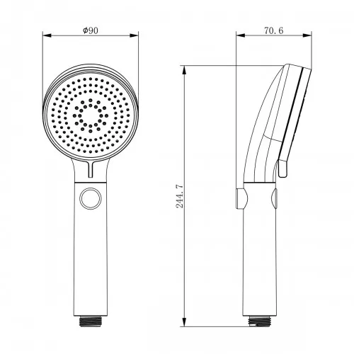 Лейка душевая Lemark  4-функциональная 90х245мм хром/белый, изображение 2