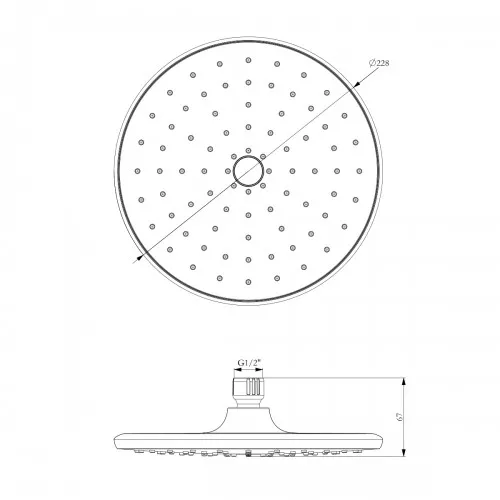 Лейка душевая Lemark  верхняя круглая 228мм хром блистер, изображение 2