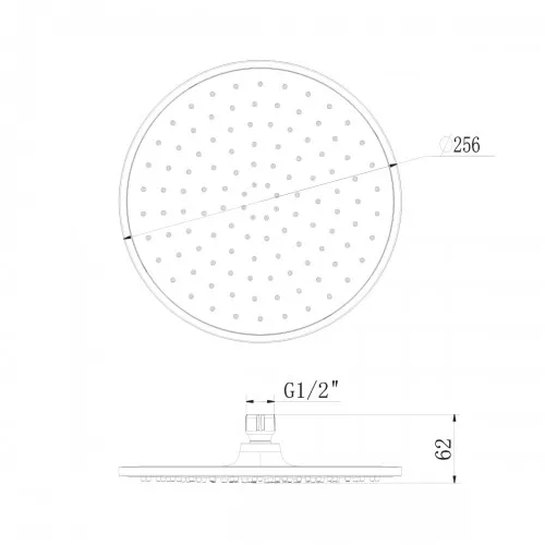 Лейка душевая Lemark  верхняя круглая 256 мм хром, изображение 2