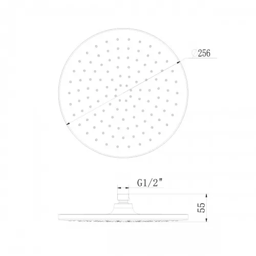 Лейка душевая Lemark  верхняя круглая 256 мм хром, изображение 2