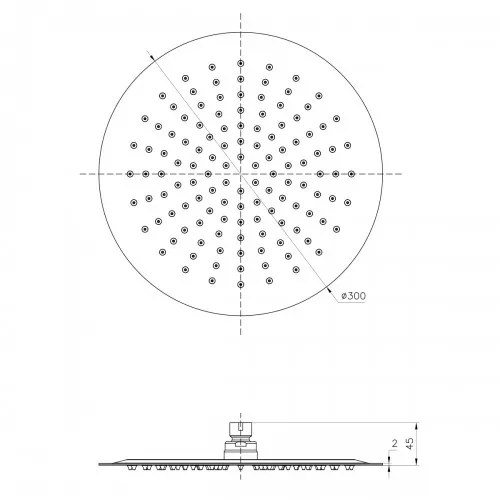 Лейка душевая Lemark  верхняя круглая d-300мм нерж. сталь, изображение 2