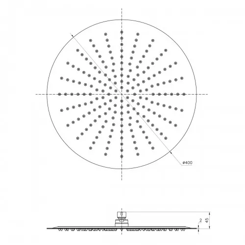 Лейка душевая Lemark  верхняя круглая d-400мм нерж. сталь, изображение 2