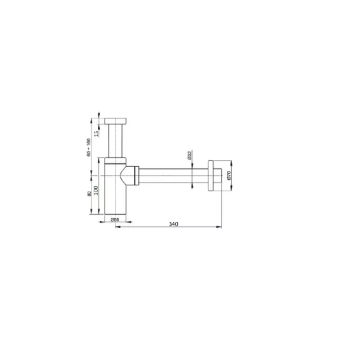 Сифон для умывальника CeramaLux RD015, изображение 2